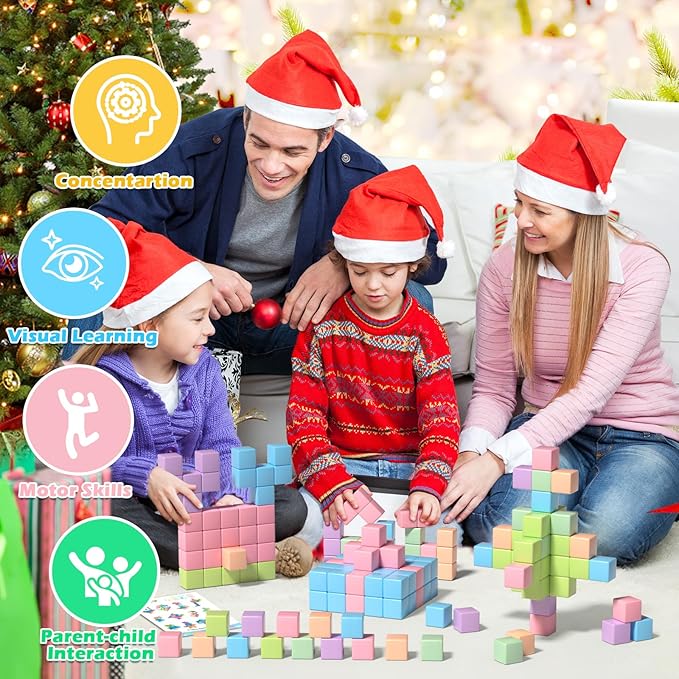 30PCS Magnetic Blocks, Waterproof Building Blocks, Macaron Colors Cubes, Preschool Classroom Must Haves Sensory Autism Toys, STEM Kids Toys Christamas Present for Boys Girls ages 3 4 5 6 Year Old