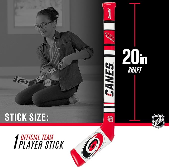 Franklin Sports NHL Team Mini Soft Hockey Stick Set - NHL Team Soft Foam Mini Hockey Stick and Ball - Great Toy for Kids