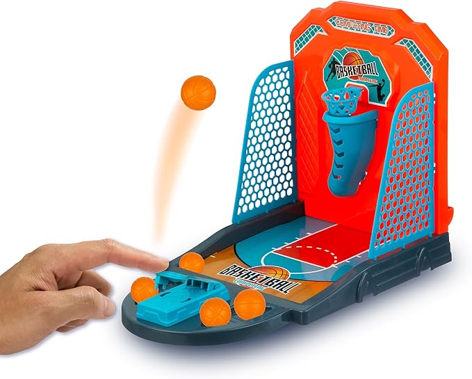 EXPRESSIONS Tabletop Basketball Game - Mini Basketball Game for Travel & Desktop Toys Collection | Desk Games for Work, Table Top Office Basketball Hoop