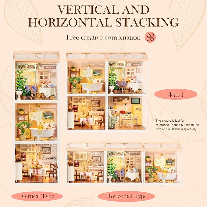 Rolife Super Creator-DIY Plastic Miniature House for Adults, Mini Blocks Model Kit Building Sets, DIY Crafts/Hobbies/Building Blocks Toys for Adults (Pop Bubble Bathroom)