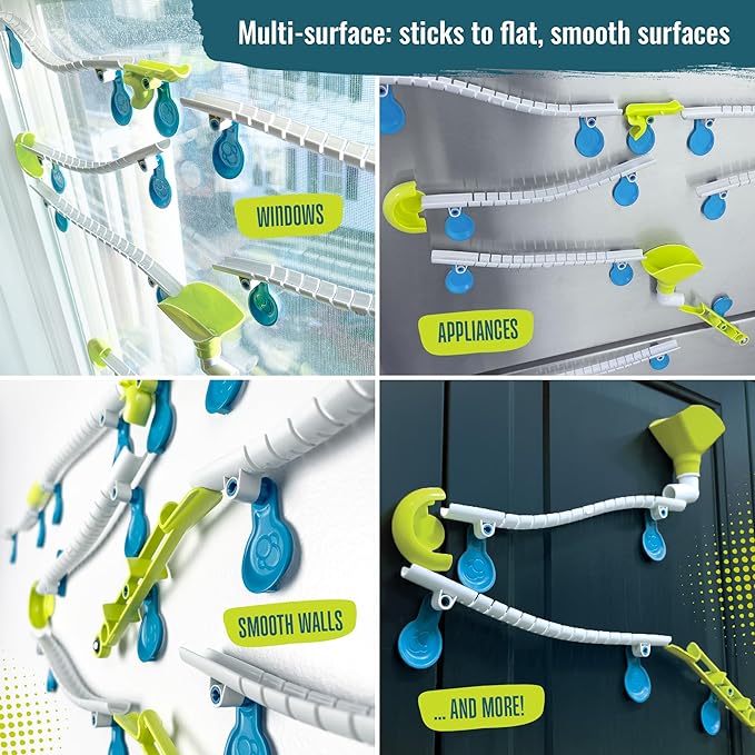 Gecko Run Marble Run Starter Set by Thames & Kosmos, Toy of The Year Winner - 63 Piece Vertical Marble Run, Flexible Tracks | Fast, No-Mess Setup | Hours of Creative Play | 2-Language Version, EN/FR