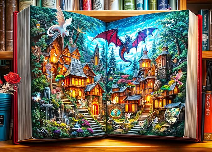 Jigsaw Puzzles for Adults 1000 Piece Puzzle for Adults 1000 Pieces Puzzle 1000 Pieces-The Magic Book of Fairy Tales
