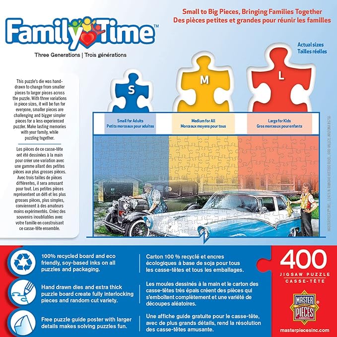 MasterPieces 400 Piece Jigsaw Puzzle for Adults, Family, Or Youth - Three Generations - 18"x24"