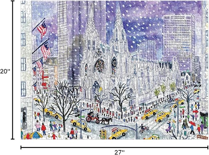 Galison Michael Storrings St. Patrick’s Cathedral Puzzle, 1000 Pieces, 27” x 20” – Difficult Jigsaw Puzzle with Stunning Artwork – Thick, Sturdy Pieces, Challenging Family Activity