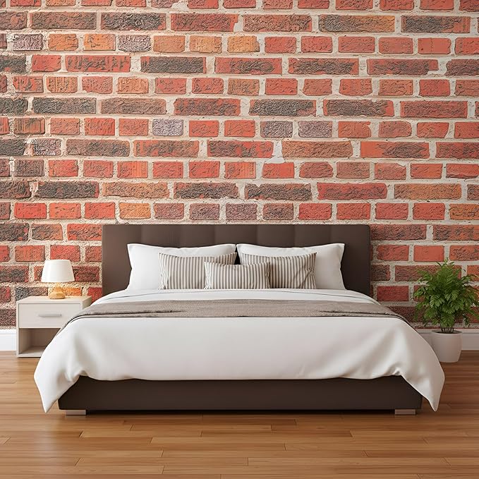Flutesan 3 Pcs Miniature Dollhouse Wallpaper and Flooring Peel and Stick 1:12 Scale Self Adhesive Doll House Wallpaper DIY Mini Dollhouse Accessories 8.27 x 11.69 Inch(Brick Wall)