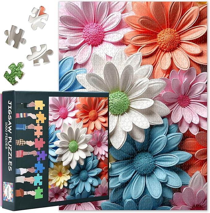 Flowers Puzzles for Adults 1000 Pieces, Floral Jigsaw Puzzles, Adult Puzzle for Adults, Educational Fun Games or Toys for Elders Friends 20X27 INCH