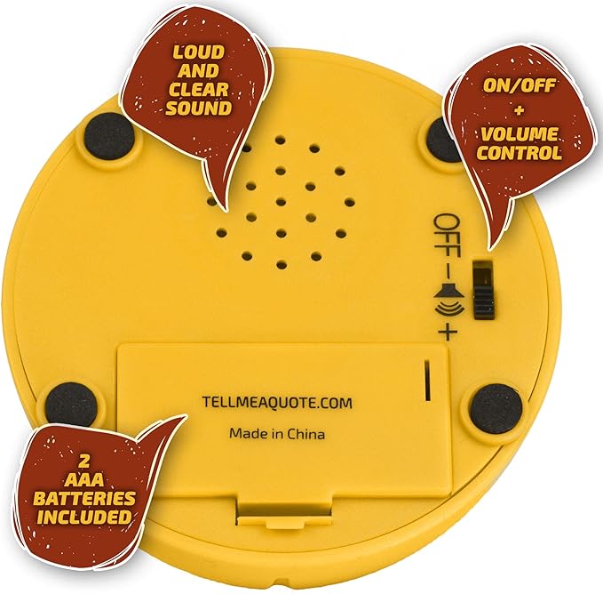 Quote Sound Button | Fully Loaded | 101 Pre-Recorded Motivational Quotes | Positive Thinking Easy, Better Than Affirmation Cards | Fun Novelty Gag Inspirational Gift | Cool Desk Decor Gadget