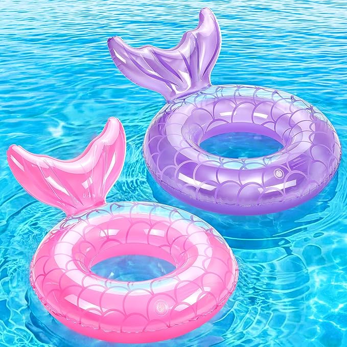 MoKo Inflatable Swimming Ring, Cute Pool Float Tube Decorations Swim Tubes Outdoor Pool Beach Water Floats Party Supplies Floaties