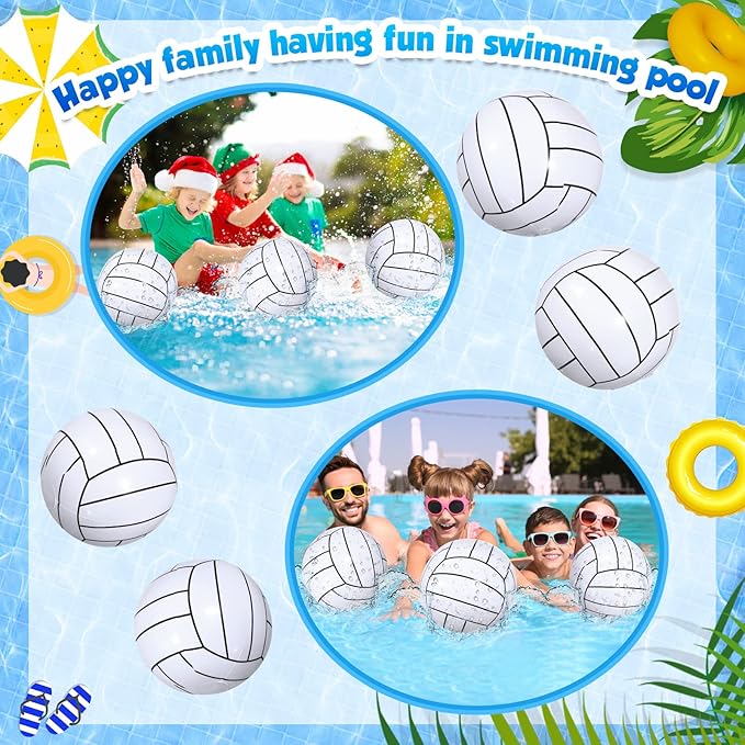 Chivao 12 Pack 16 Inch Volleyball Beach Ball Inflatable Beach Ball Giant Pool Toys Blow up Swimming Pool Water Toys for Summer Indoor Outdoor Water Games Themed Birthdays Party Favor