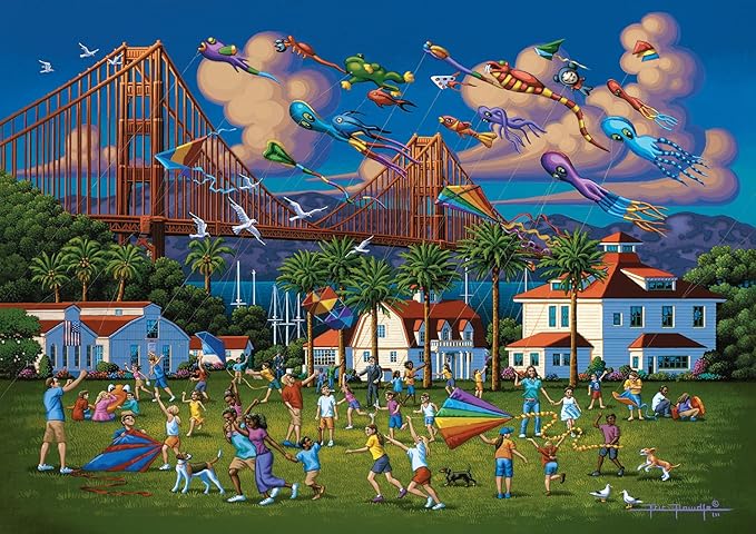 Buffalo Games - Gold - Eric Dowdle - Golden Gate Bridge - 500 Piece Jigsaw Puzzle for Adults - Challenging Puzzle Perfect for Game Nights