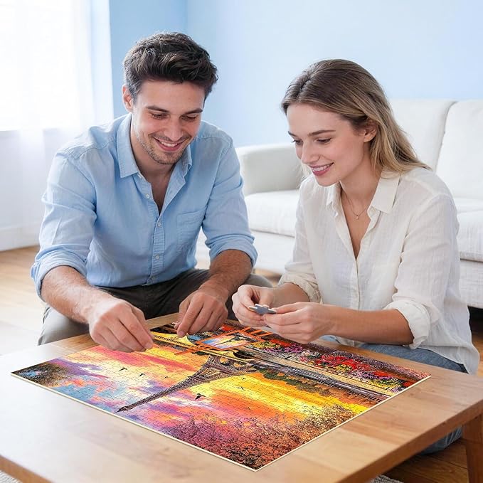 500 Piece Puzzles for Adults,Jigsaw Puzzles 500 Pieces Tower Puzzles for Adults 500 Pieces Romance Sunset Puzzle Adult Jigsaw Puzzles Games Premium Cardboard Puzzle for Tabletop Family Activity Gift