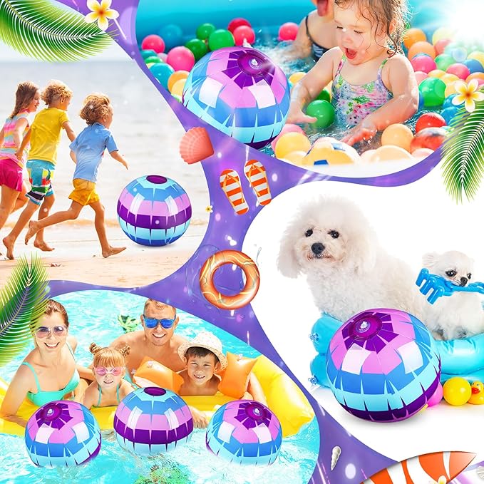 4 Pack Video Game Themed Beach Ball for Kids 11.8" Bulk for Summer Pool and Beach Game Gifts Pinata Gaming Birthday Party Supplies and End of The Year Class Party Decorations Favor