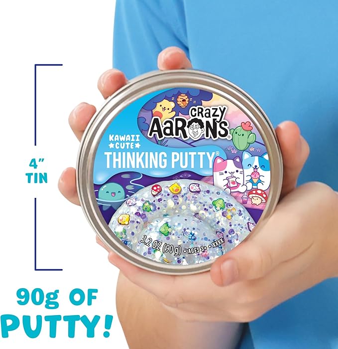 Crazy Aaron's Thinking Putty® - Kawaii Cute - See-Through Sensory Putty for Kids and Grown ups in a 4" Tin - Creative and Endless Fun, Stress Relief Therapy Toys, Never Dries Out - Made in USA