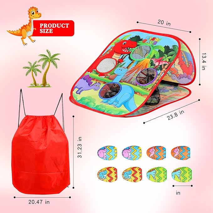 Bean Bag Toss Game for Kids/Double-Sided Foldable Cornhole Board/Backyard Beach Yard Outdoor Toys for Kids Ages 4-8/5-Second Setup/Party Supplies for Kids