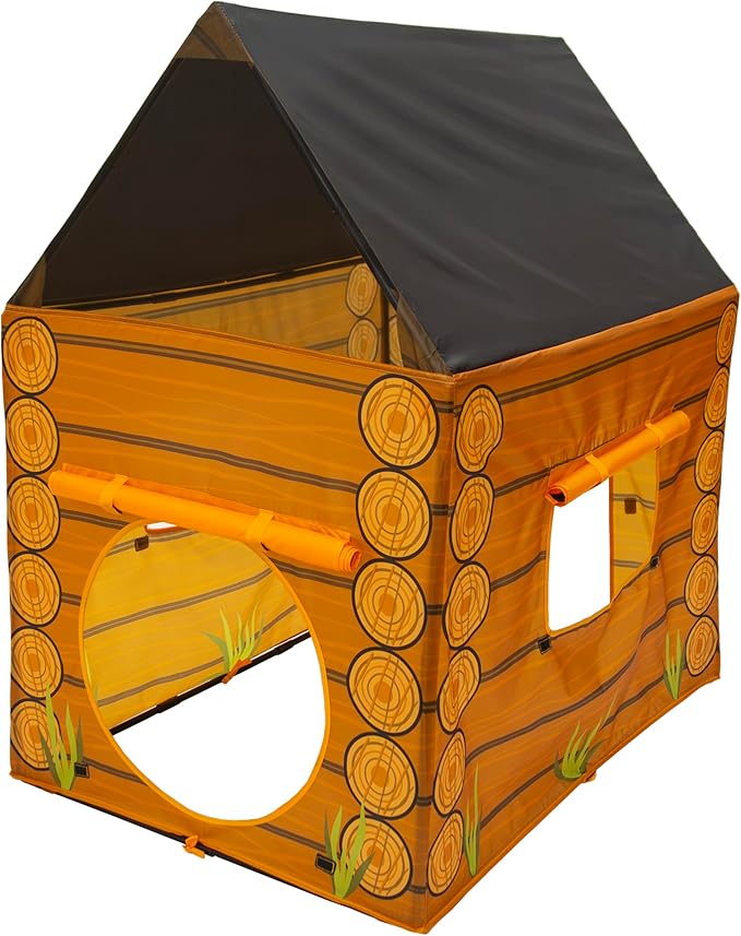 Pacific Play Tents 61804 Kids Hunt'n Cabin Tent Playhouse, 39" x 27" x 43", Brown