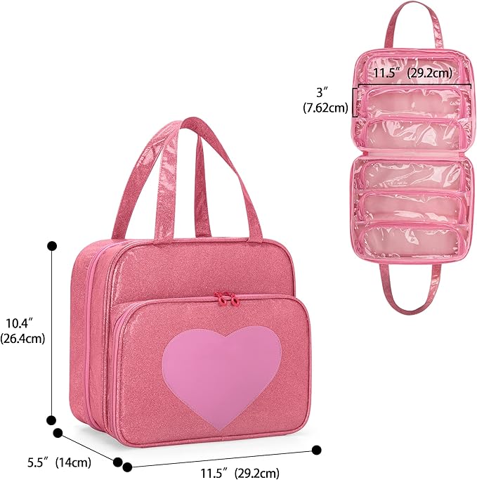 LoDrid Doll Tote Carrying Case Compatible with LOL Surprise Dolls All, Hanging Organizer Storage Bag with 6 Clear Window Pockets, Bag Only, Pink,(Patent Design)