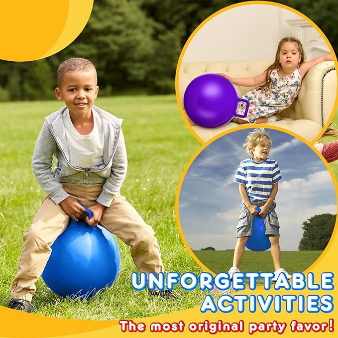 Lewtemi 2 Pcs 22 Inch Big Bouncing Ball with Handle Jumping Hopper Bouncy Ball for Adults Exercise and Air Pump for Outdoor Sports Game(Blue, Purple)