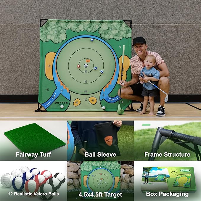 Indoor Chipping Game – The Original Portable Battle Golf Chipping Game for Dad's and Junior Golfers