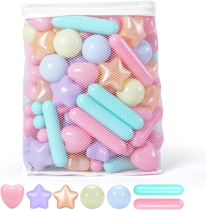 STARBOLO Ball Pit Balls for Baby and Toddler, 150pcs Phthalate Free BPA Free Crush Proof Plastic - Macaron Ocean Balls Pit Balls Play Toys for Kids Ball Pit, Pool,Play Tent,Party, st-txay-macgld150