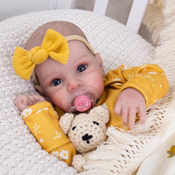Milidool Lifelike Reborn Baby Dolls - 20 Inch Newborn Baby Doll Girl with Soft Weighted Body, Cute Soft Poseable Realistic Real Life Baby Dolls with Complete Accessories for 3+ Years Old Gifts