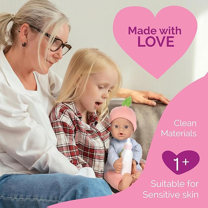 Adora Amazon Exclusive Sweet Babies Collection, 11” Soft and Cuddly Baby Doll Machine Washable, Birthday Gift For Ages 1+ - Baby Grapefruit
