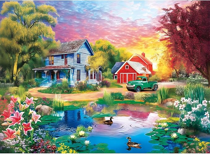 500 Pieces Puzzle for Adults,Country Life Puzzle,Recycled Cardboard Nature Landscape Jigsaw Puzzles 500 Piece,Challenging Game Home Decor Birthday Party Gift Toy for Adults Seniors 20.5 * 15 in