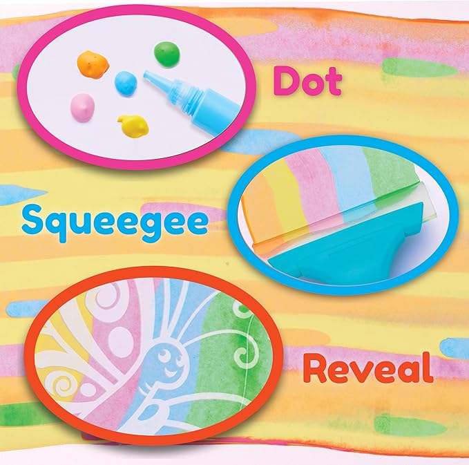 Creativity for Kids Squeegeez Magic Reveal Craft Kit: Butterfly - Kids Painting Art Activity, Gifts for Girls and Boys (Ages 7+)