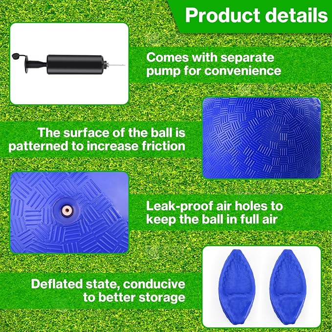 6 Pcs Dodgeballs 8.5 Inch Playground Ball Blue Kickball Inflatable Rubber Handball Bouncy Dodge Ball with 1 Hand Pump for Outdoors Ball Games Gym Camps Picnic (Needle is at The Top of the Pump)