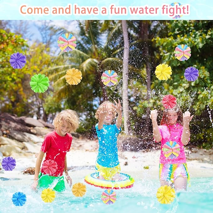 60 Pcs Reusable Water Balls for Outdoor Water Sponges Kids Games Toys Soft Quick Soak Pool Fight Toys for Summer Activities Backyard Trampoline Beach Party (Fresh Color)