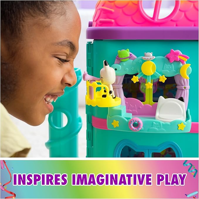 Gabby’s Dollhouse, Pandy Paws Dreamy Balcony Playset, 8-Pieces with Toy Figures, Doll House Accessories & Sensory Play, Kids Toys for Girls & Boys 3+