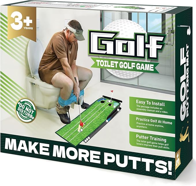 Prank Gift Box, Toilet Golf Game Facade, Wrap the Actual Gifts with a Prank Empty Gag Box, Funny Christmas Gag Presents Ideas for Dad Men Boyfriend(Pack of 1)