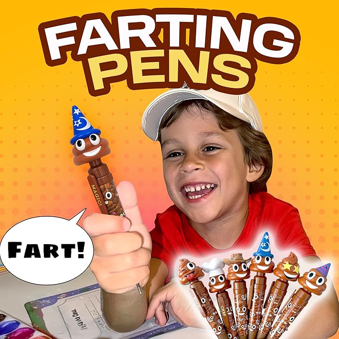 Farting Poop Pen with 7 Funny Fart Sounds - Easter Basket Stuffers for Teens & Kids, Silly Novelty Gag Gift for Boys & Girls, Easter Toys Essentials, Great for Birthdays, Funny Gift (Wizard)
