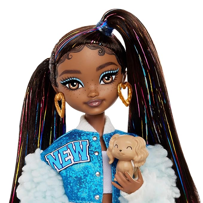Barbie Dream Besties Playset, Brooklyn” Posable Fashion Doll with Long Black Hair, 9 Music-Themed Accessories