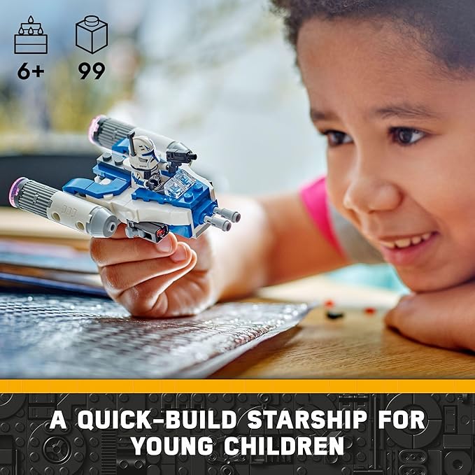 LEGO Star Wars: The Clone Wars Captain Rex Y-Wing Microfighter Building Set, Collectible Star Wars Y-Wing Toy for Kids with Captain Rex Minifigure, Gift for Boys & Girls Ages 6 and Up, 75391