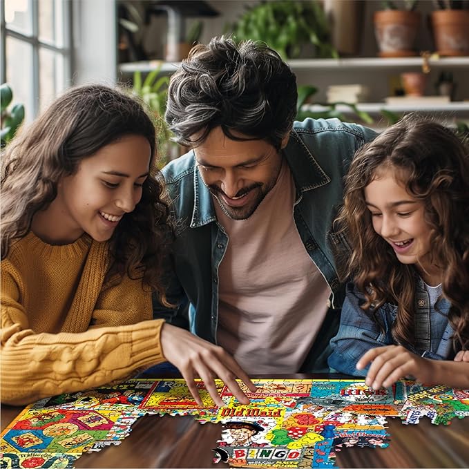 White Mountain 1000 Piece Jigsaw Puzzle Nostalgic Board Games Collage Puzzles with Large Pieces Gift for Adults and Family 24"x30" - The Games We Played