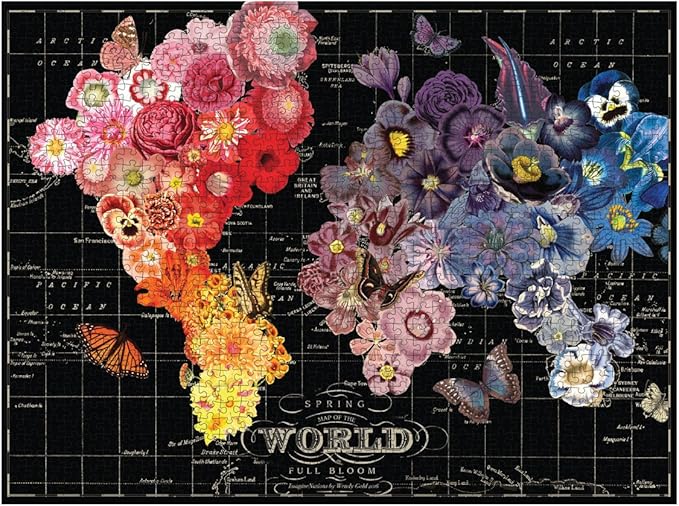 Galison Full Bloom World Map Puzzle