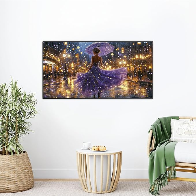 Bimkole Violet Night Puzzles for Adults 1000 Pieces, Woman Paper Jigsaw Puzzle 1000 Pieces - Fun and Challenging Family Decoration Puzzle Great Gift Idea, Finished Size is 31.5 x 16.14 in
