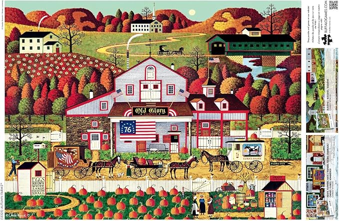 Buffalo Games - Charles Wysocki - Autumn Farms - 1000 Piece Jigsaw Puzzle - Colorful Fall Puzzles for Adults – Precision-Cut Pieces, Beautiful Seasonal Artwork, Hours of Relaxing Fun