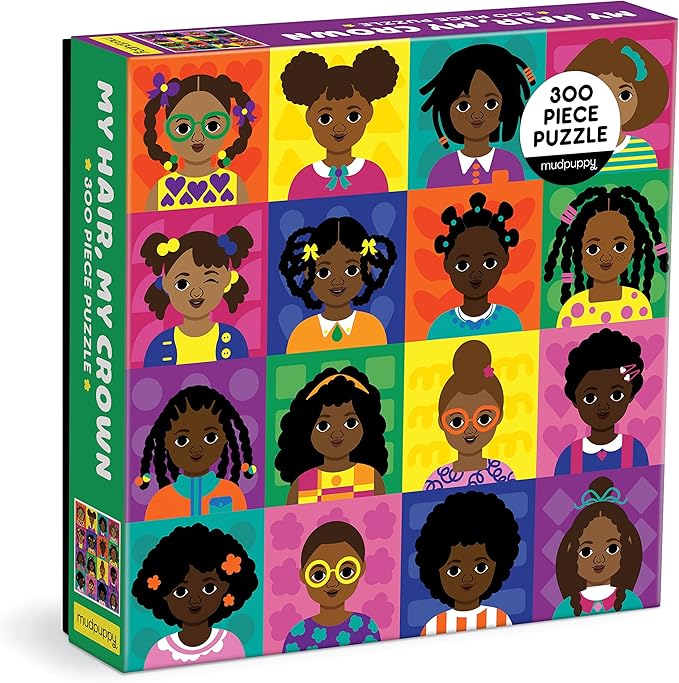 My Hair, My Crown 300 Piece Puzzle from Mudpuppy, Bright Illustrations of Diverse and Beautiful Black Hairstyles, Provides Hours of Creative Play for Children Ages 7+, Puzzle Image Insert Included