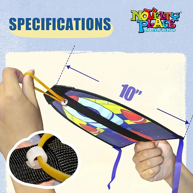 Novelty Place 2 Pack Thumb Ejection Kite Toy - Kite Launcher Slingshot Catapult Kites for Boys Girls Kids & Teens, Mini Beach Kites Easy to Launch and Fun Outdoor Flying Experience(Bird,Rocket)