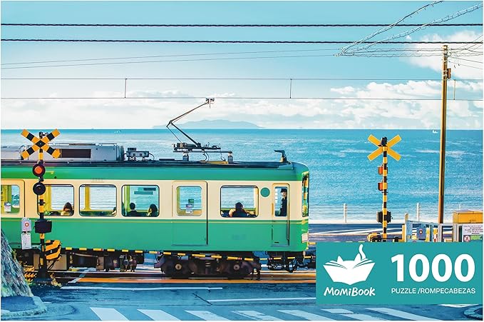 MOMIBOOK 1000 Piece Puzzle for Adults Jigsaw Puzzles of Seaside Kamakura Story, Painting Image Difficult Challenging Hard Impossible Puzzle Unique Funny Christmas Birthday Gifts