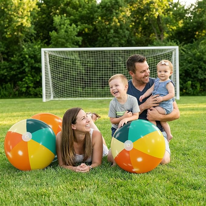 12 Pcs Orange Green Inflatable Beach Balls Bulk for Kid Pastel Jumbo Big Beach Balls Baby Shower Birthday Summer Swimming Party Decorations Favor Water Games(24 Inch)