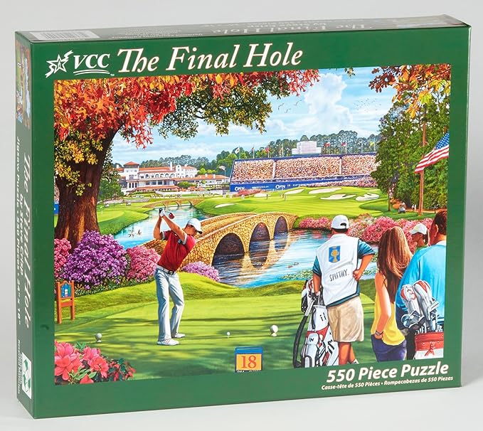 The Final Hole (Golf) Jigsaw Puzzle 550 Piece by Vermont Christmas Company - Large Pieces - Fully Interlocking & Randomly Shaped Pieces - 24" x 18"