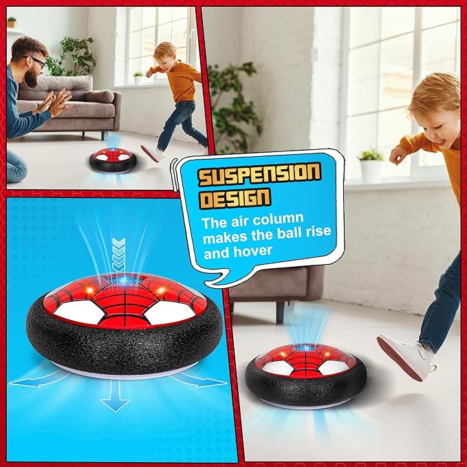 Hover Soccer Ball, 2 Pack - Indoor Soccer Toys for Kids, Cool Sports Games for Boys and Girls, Birthday Gifts（Red and Pink）