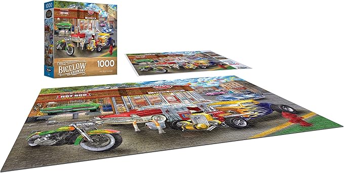 RoseArt - Chris Bigelow - Hot Rod Garage - 1000 Piece Jigsaw Puzzle for Adults