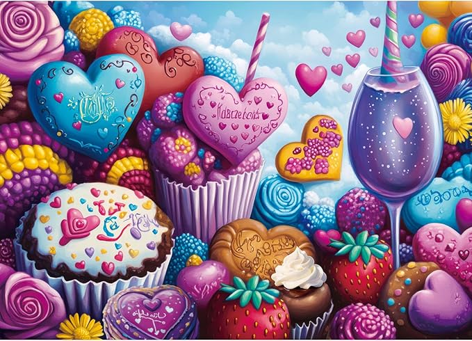 Chocolate Delight Jigsaw Puzzle, Puzzles for Adults 1000 Pieces, Home Decoration Puzzle, Interlock Perfectly No Dust, Gifts for Valentine's Day Easter