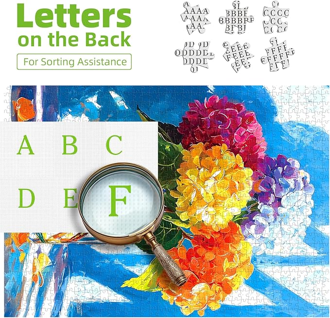 300 Pieces Puzzles for Adults, Hydrangea in Glass Vase Art Jigsaw Puzzles for Family Fun Challenging, Party Game Gifts Decoration (17 x 11 Inch)