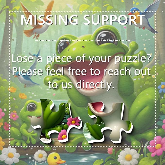 Cute Forest Frog Puzzles for Adults 1000 Pieces, Nature Animal Scene Jigsaw Puzzle with Birds, Flowers, Ducks, Challenging Colorful Theme Puzzle as Home Wall Art Decor