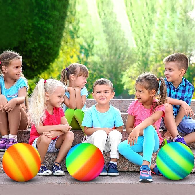 Macarrie 20 Pcs Playground Balls 6 Inches Dodgeball Kick Balls for Kids Adults Colorful Inflatable Balls Handballs Soccer Basketball Handball Games Camps Schools Outdoors