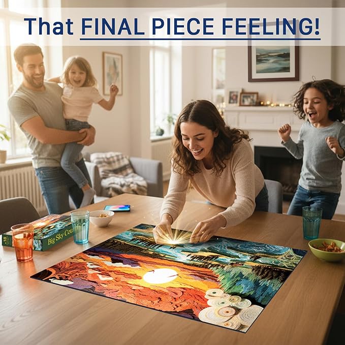 Big Sky Country (No. 18) – 1000 Piece Nature Jigsaw Puzzle for Adults | Printed in USA | Satin Low-Glare Finish | Random Ribbon Cut | Bonus Poster | Premium Display-Worthy Box | Final Piece Puzzles